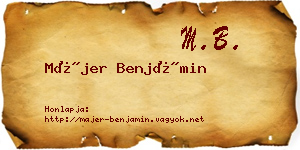 Májer Benjámin névjegykártya